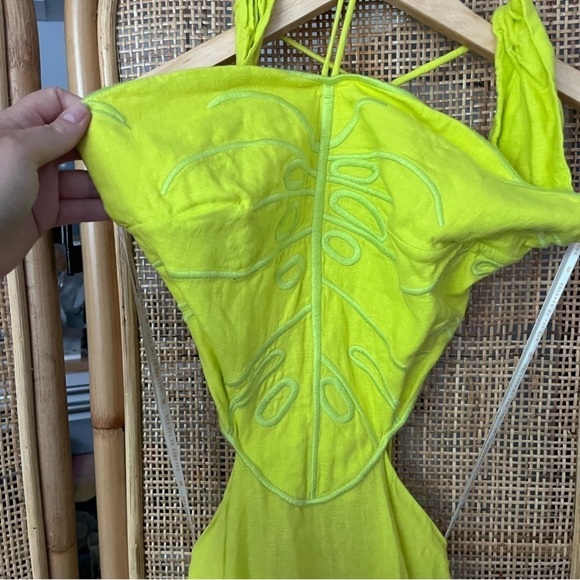 Farm Rio Lime Green Monstera Midi Dress - Picture 6 of 13